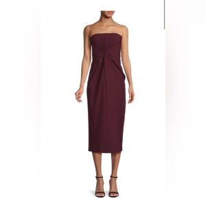 Cinq à Sept Burgundy McKenna Strapless Dress